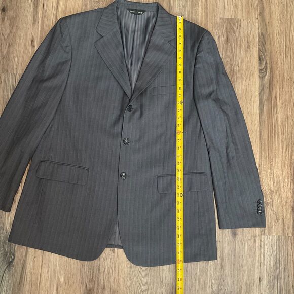 Bocaccio Uomo‎ 44R 38x30 2Pc Dark Gray 3 Button Suit Jacket Pleated Front Pants - Picture 13 of 15